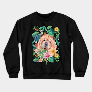 Tropical Red Chow Chow Puppy Crewneck Sweatshirt